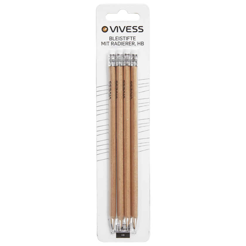 Vivess Bleistifte mit Radierer 4er Pack